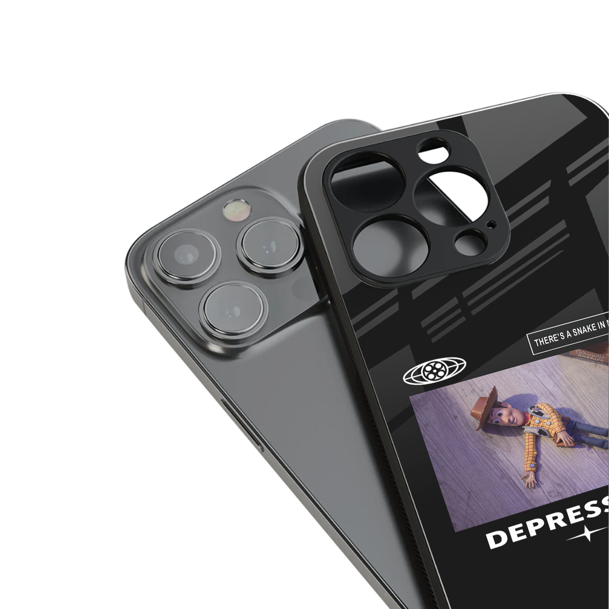 depression back phone cover | glass case for iphone 14 plus