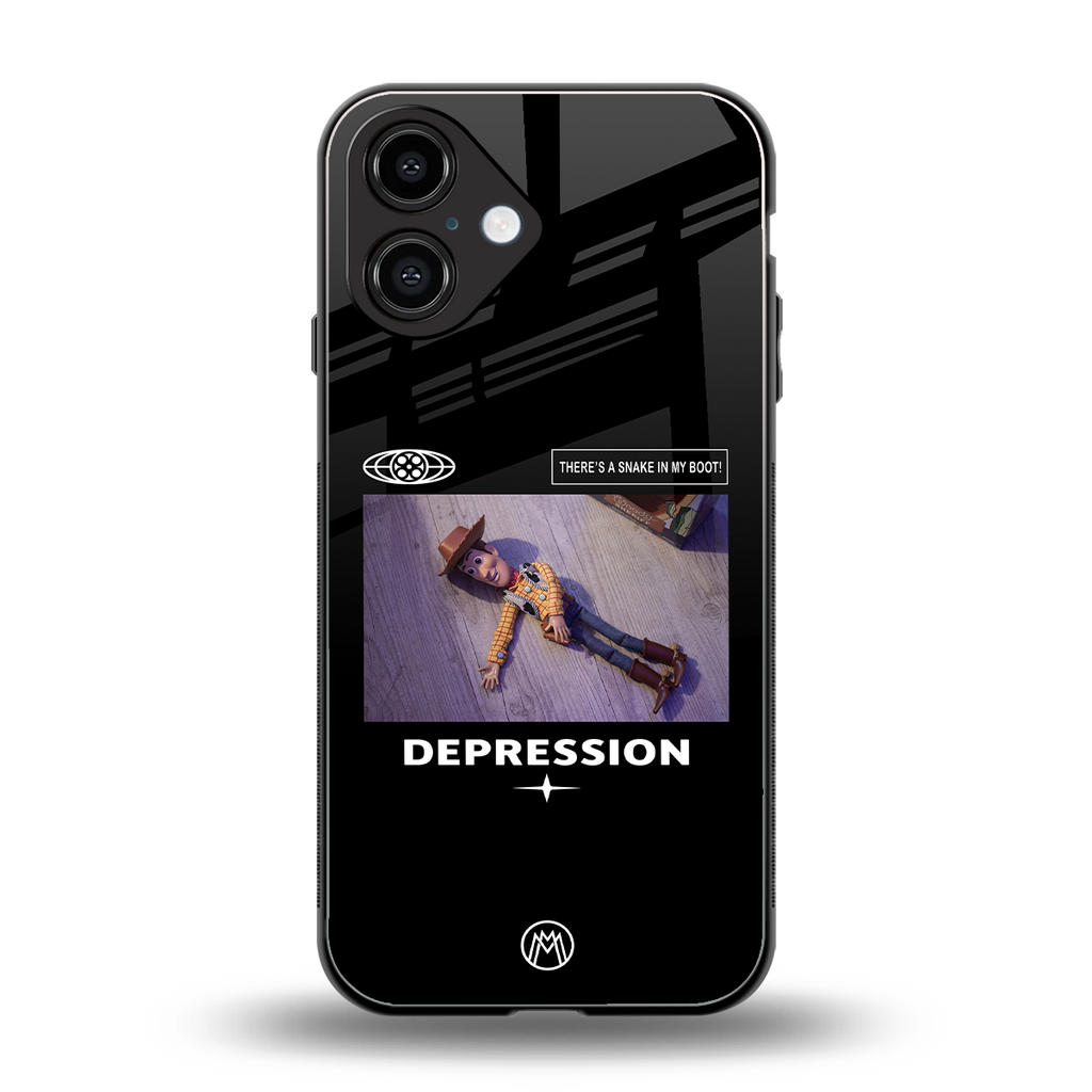 depression back phone cover | glass case for iphone 16