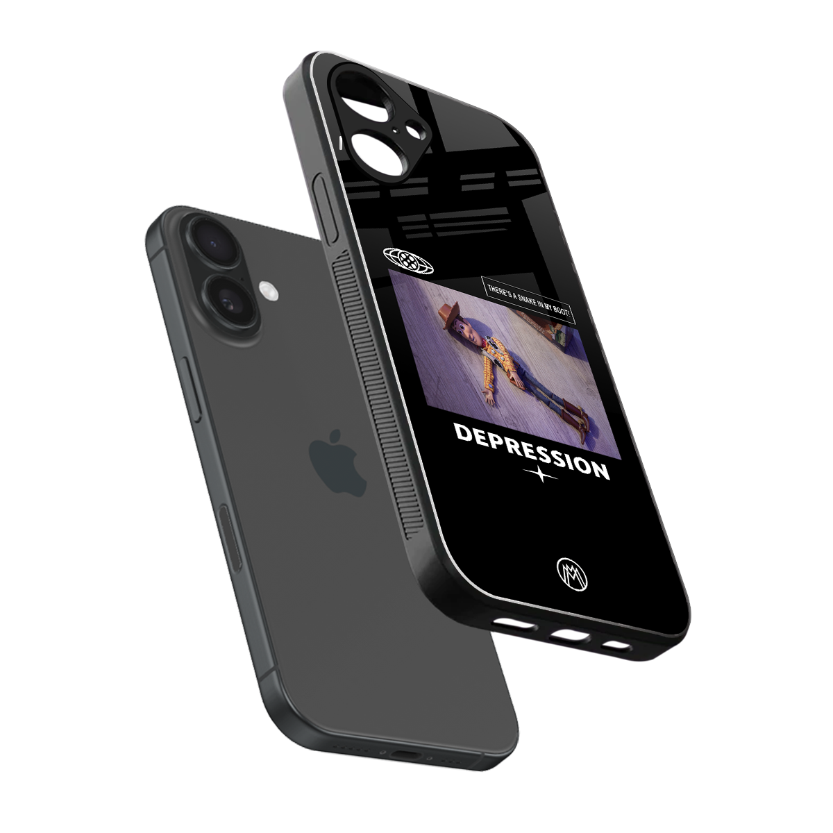 depression back phone cover | glass case for iphone 16
