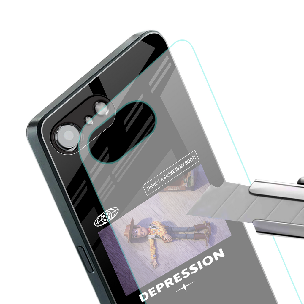 depression back phone cover | glass case for iphone 16e