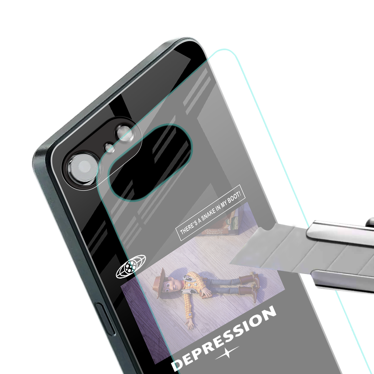depression back phone cover | glass case for iphone 16e