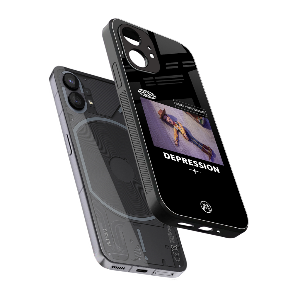 depression back phone cover | glass case for nothing phone 1