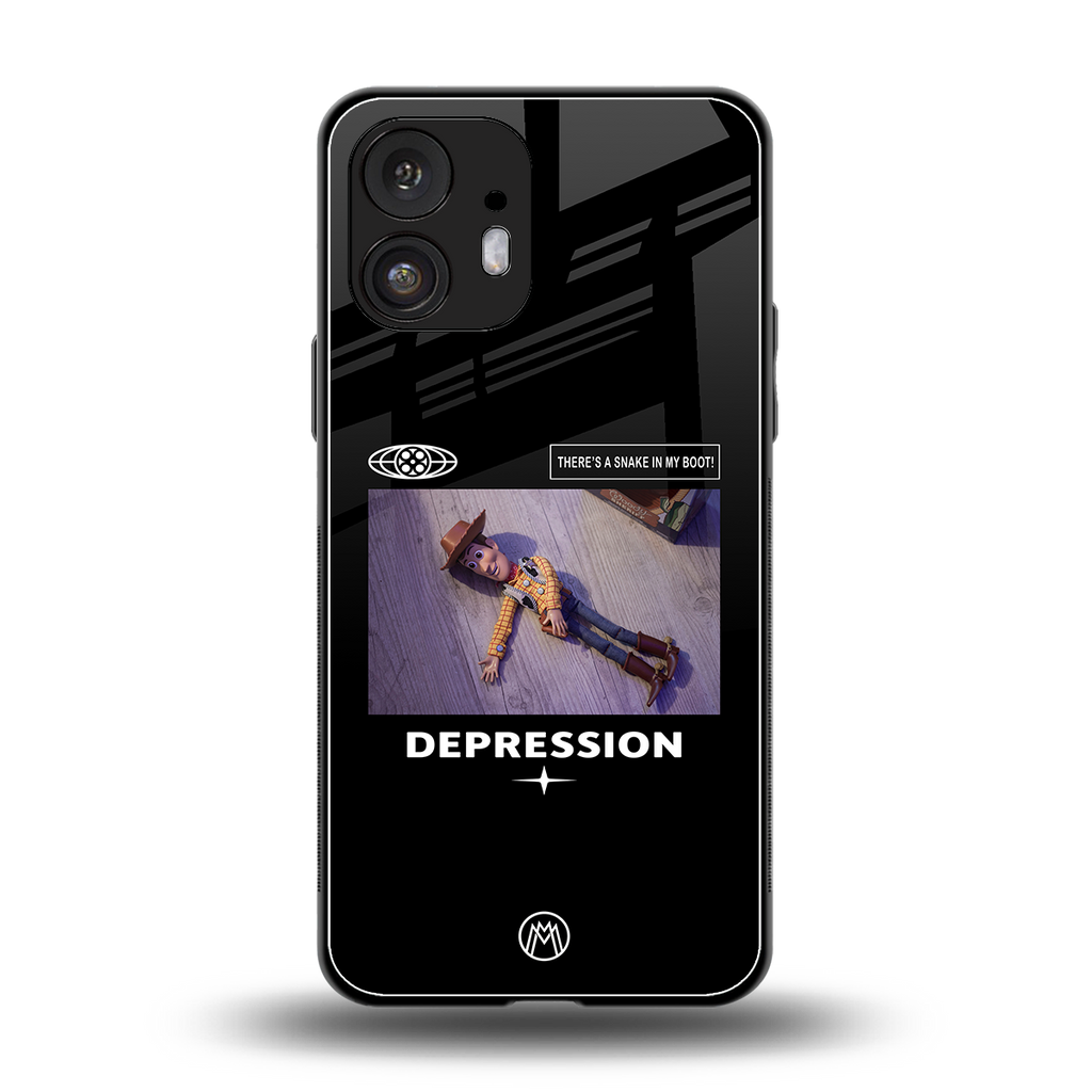 depression back phone cover | glass case for nothing phone 2