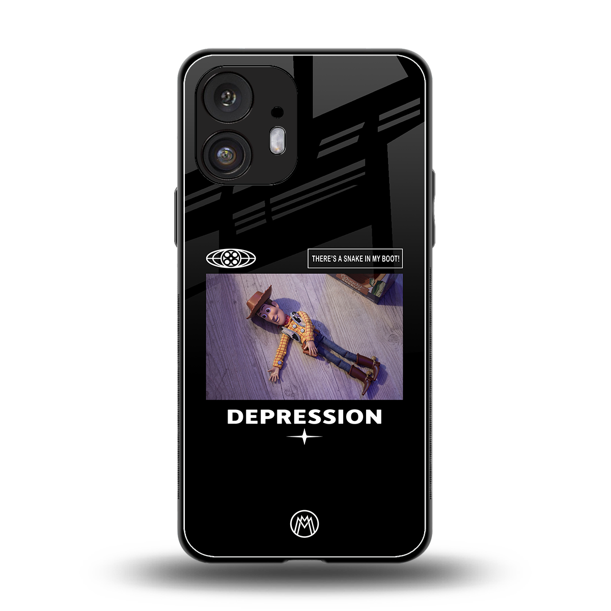 depression back phone cover | glass case for nothing phone 2