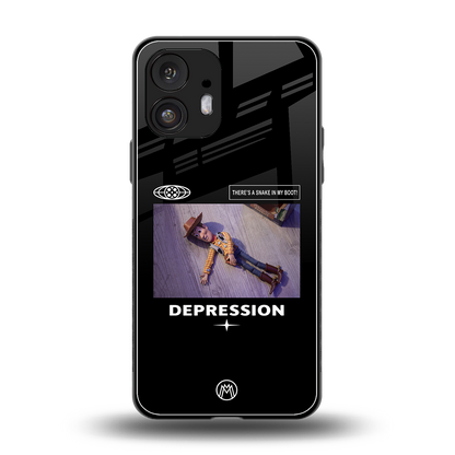 depression back phone cover | glass case for nothing phone 2