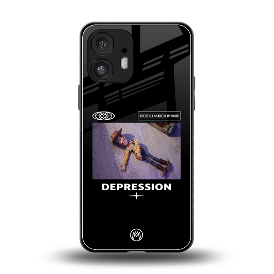 depression back phone cover | glass case for nothing phone 2