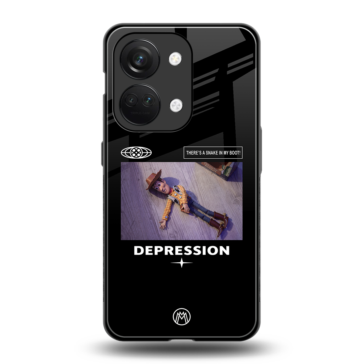 depression back phone cover | glass case for oneplus nord 3