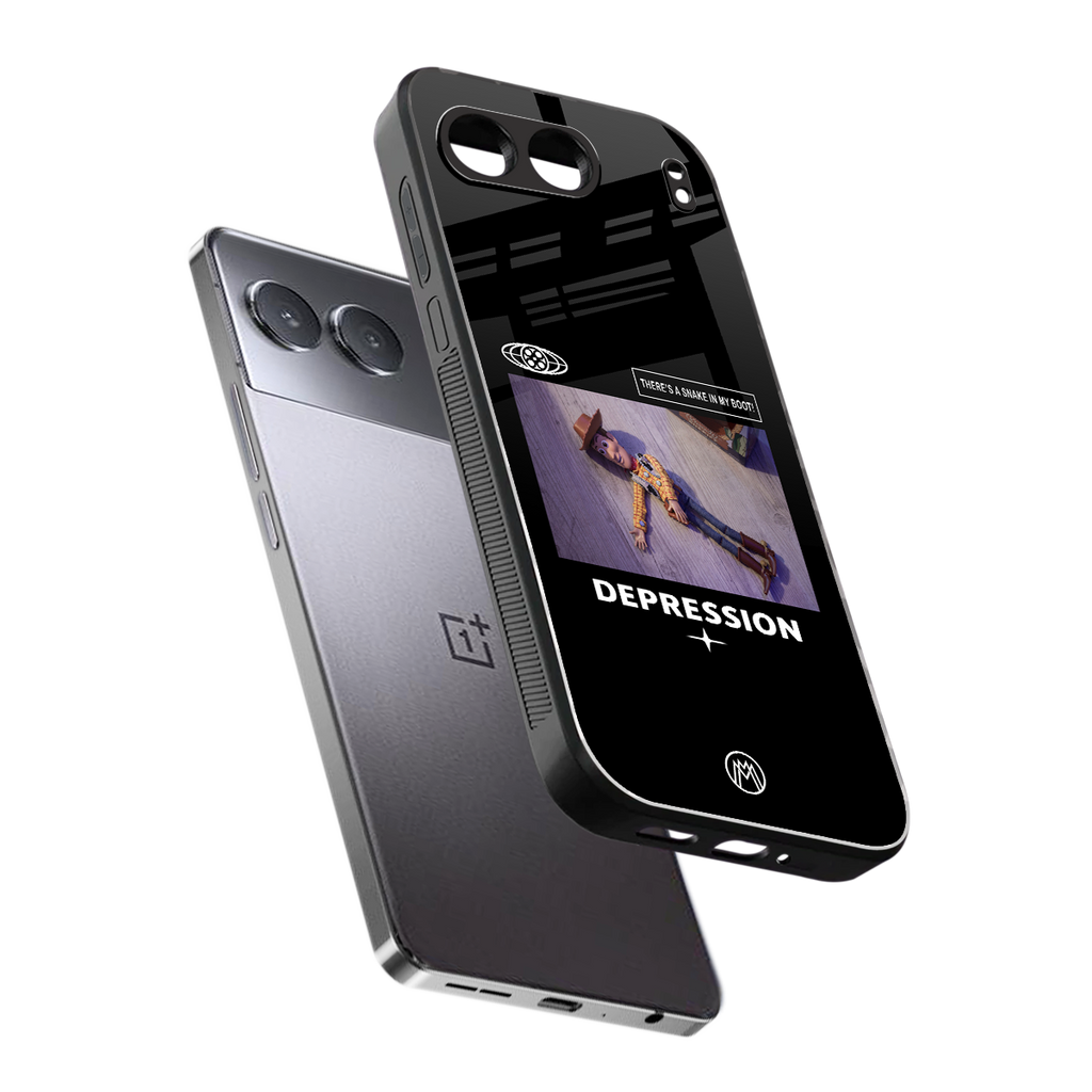 depression back phone cover | glass case for oneplus nord 4