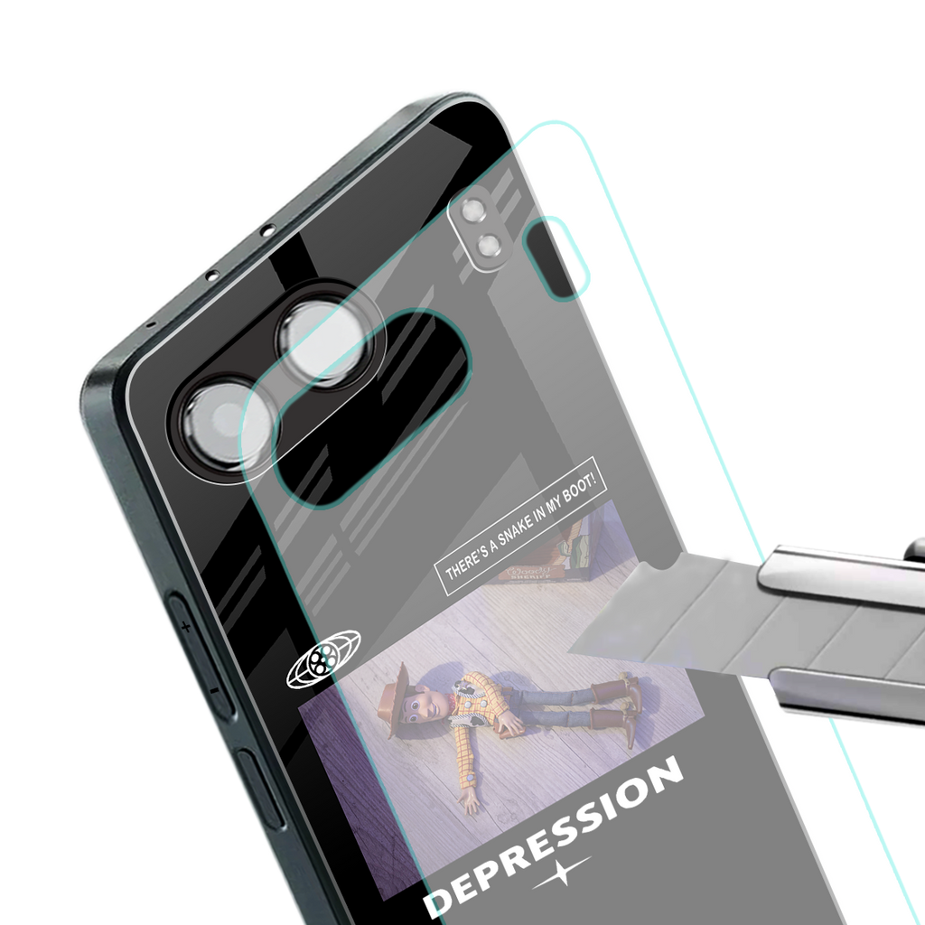 depression back phone cover | glass case for oneplus nord 4