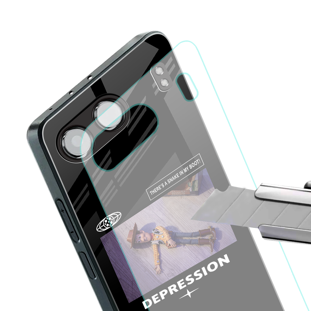 depression back phone cover | glass case for oneplus nord 4