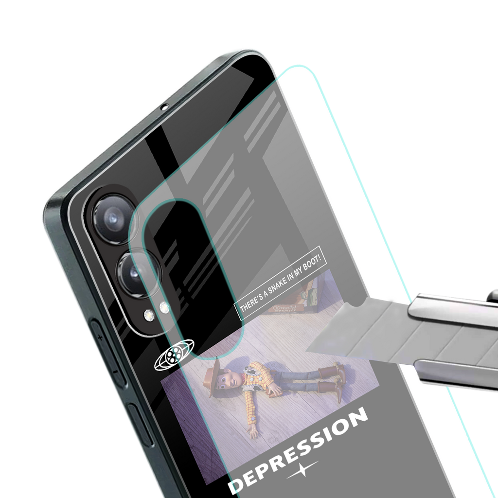 depression back phone cover | glass case for oneplus nord ce 4 lite