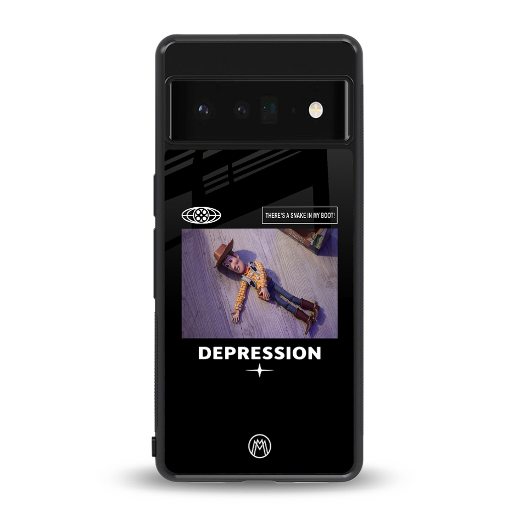 depression back phone cover | glass case for google pixel 6 pro