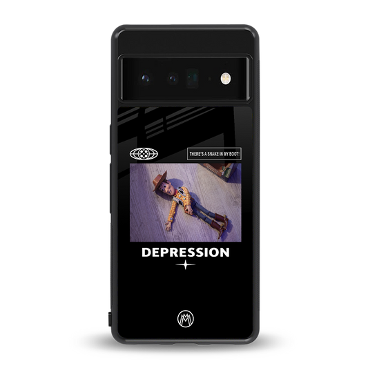 depression back phone cover | glass case for google pixel 6 pro