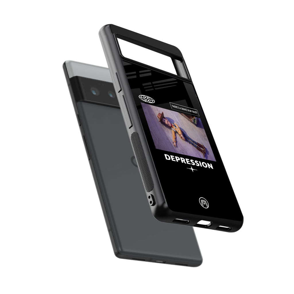 depression back phone cover | glass case for google pixel 6 pro