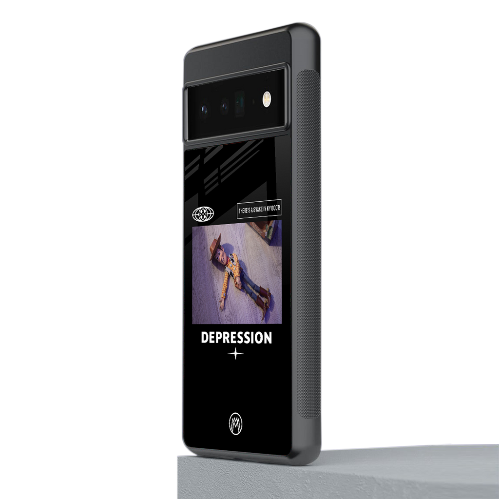 depression back phone cover | glass case for google pixel 6 pro