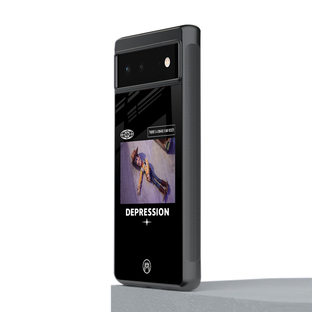 depression back phone cover | glass case for Google Pixel 6A