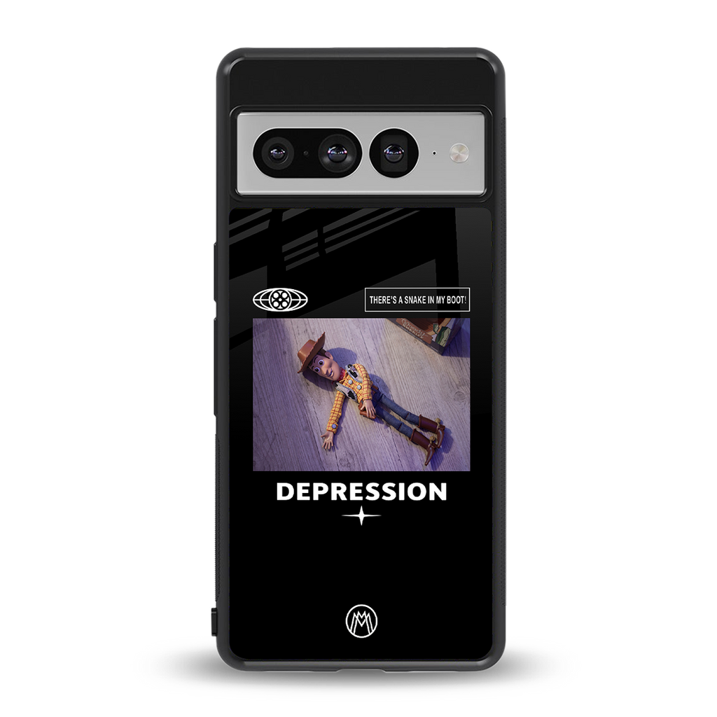 depression back phone cover | glass case for google pixel 7 pro