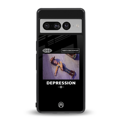 depression back phone cover | glass case for google pixel 7 pro