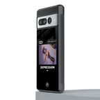 depression back phone cover | glass case for google pixel 7 pro