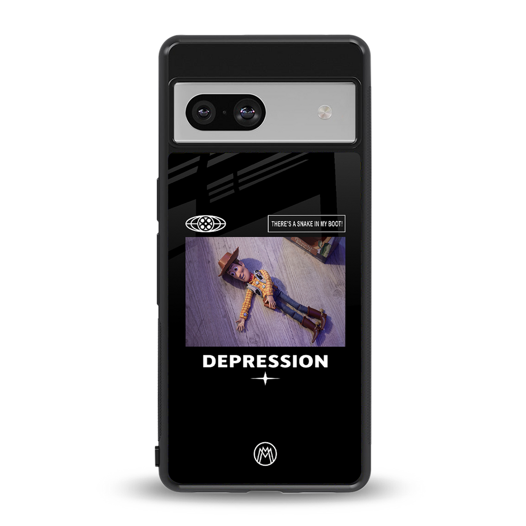 depression back phone cover | glass case for Google Pixel 7A