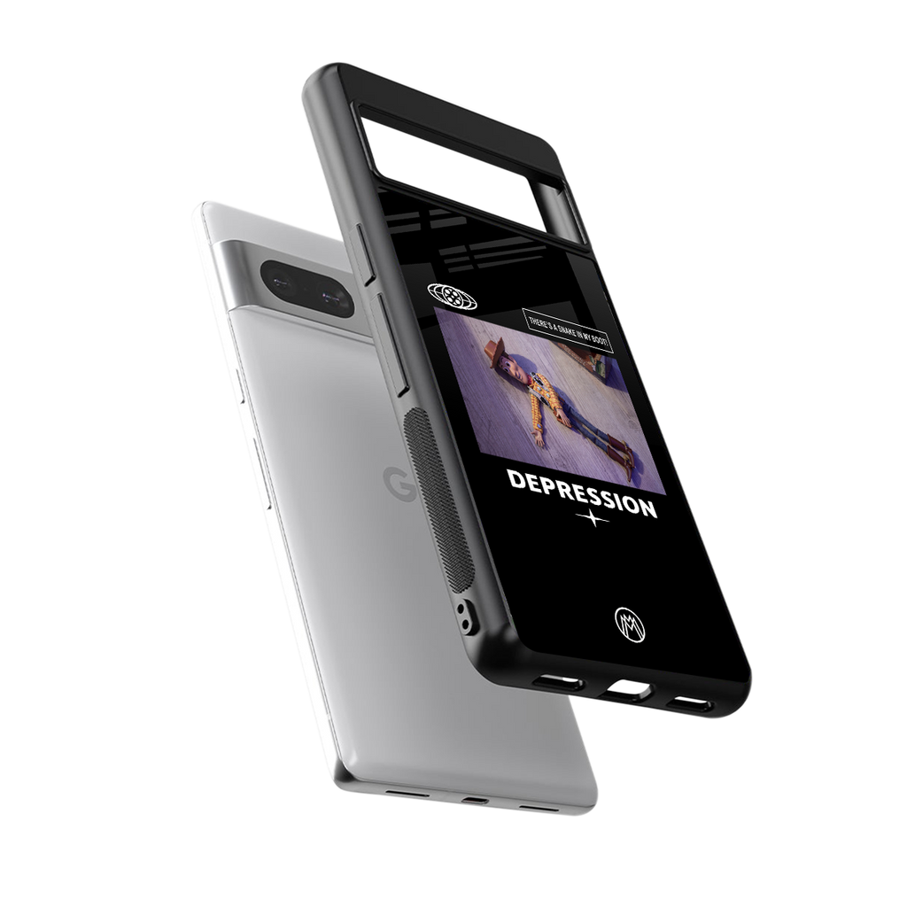 depression back phone cover | glass case for Google Pixel 7A