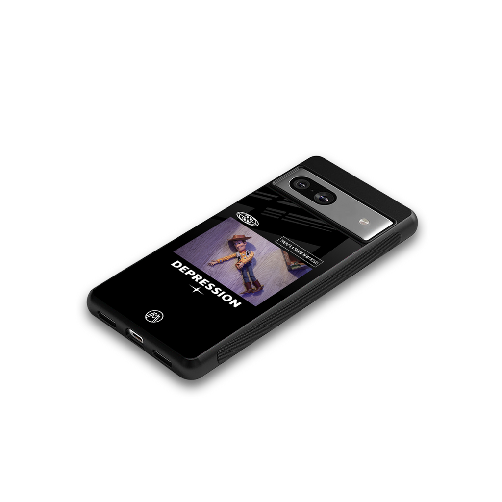 depression back phone cover | glass case for Google Pixel 7A