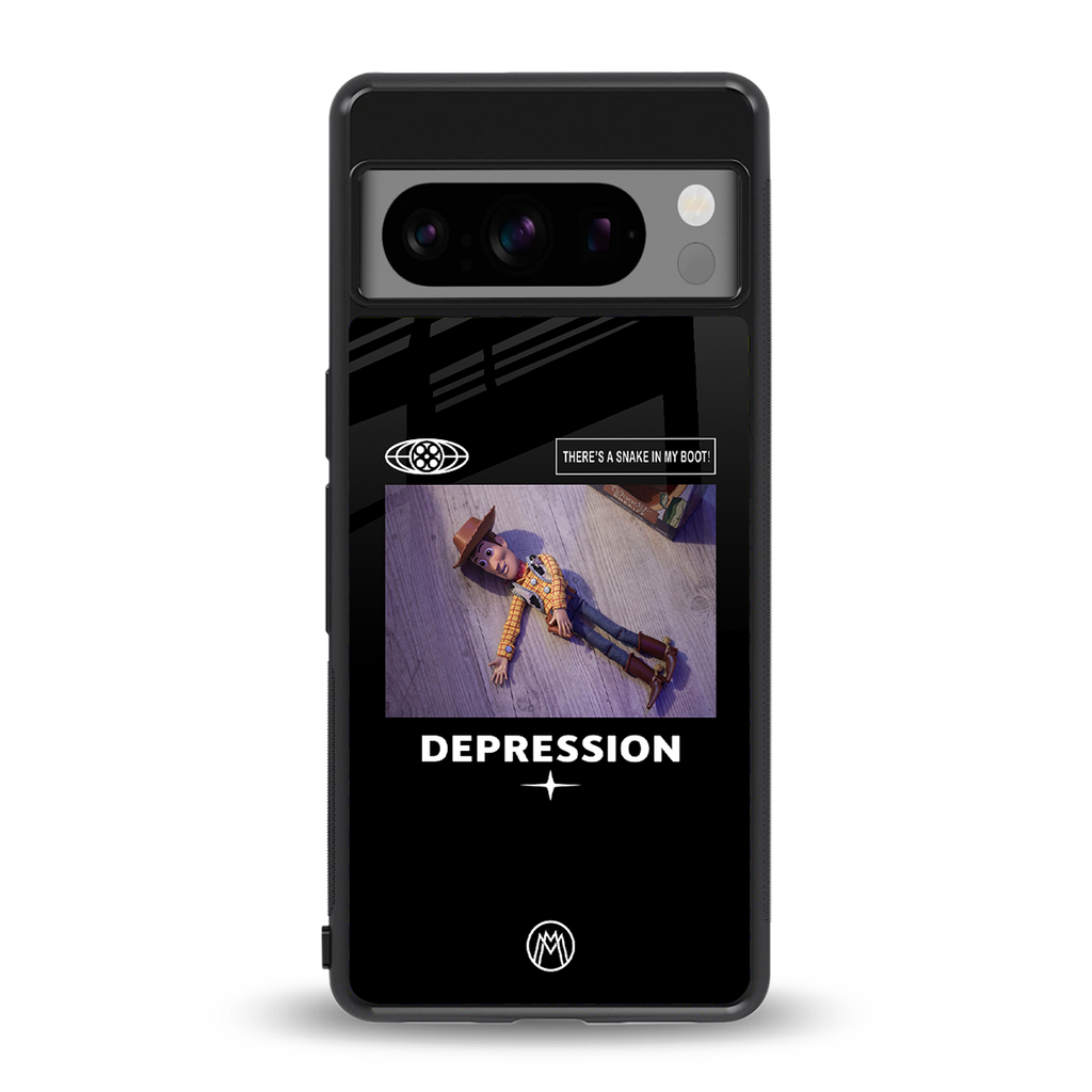 depression back phone cover | glass case for google pixel 8 pro
