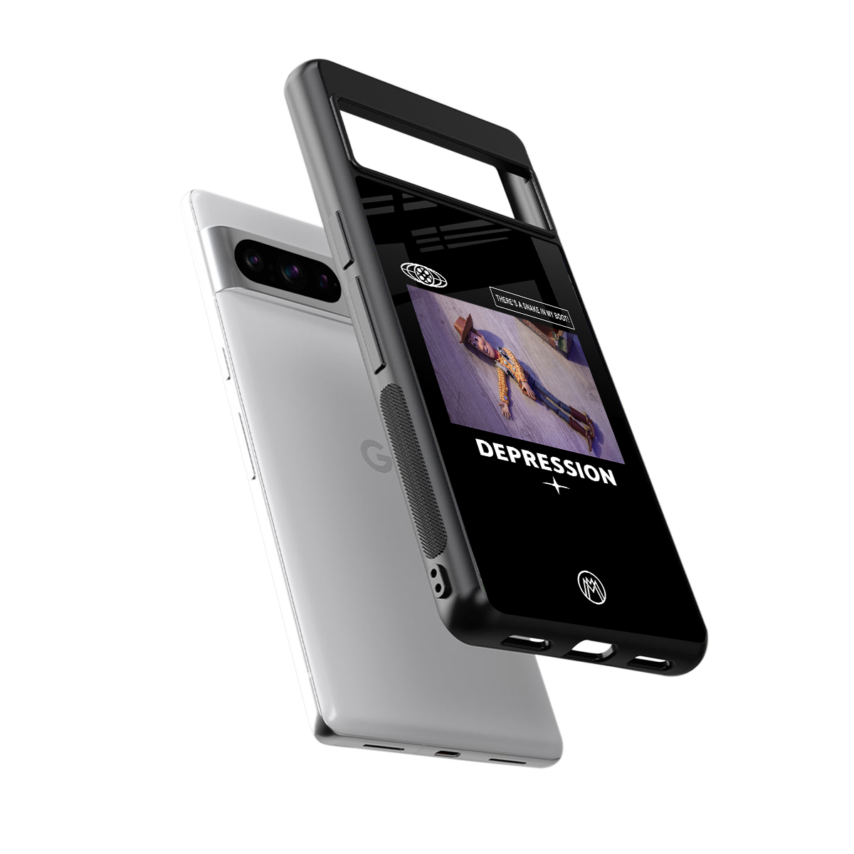 depression back phone cover | glass case for google pixel 8 pro