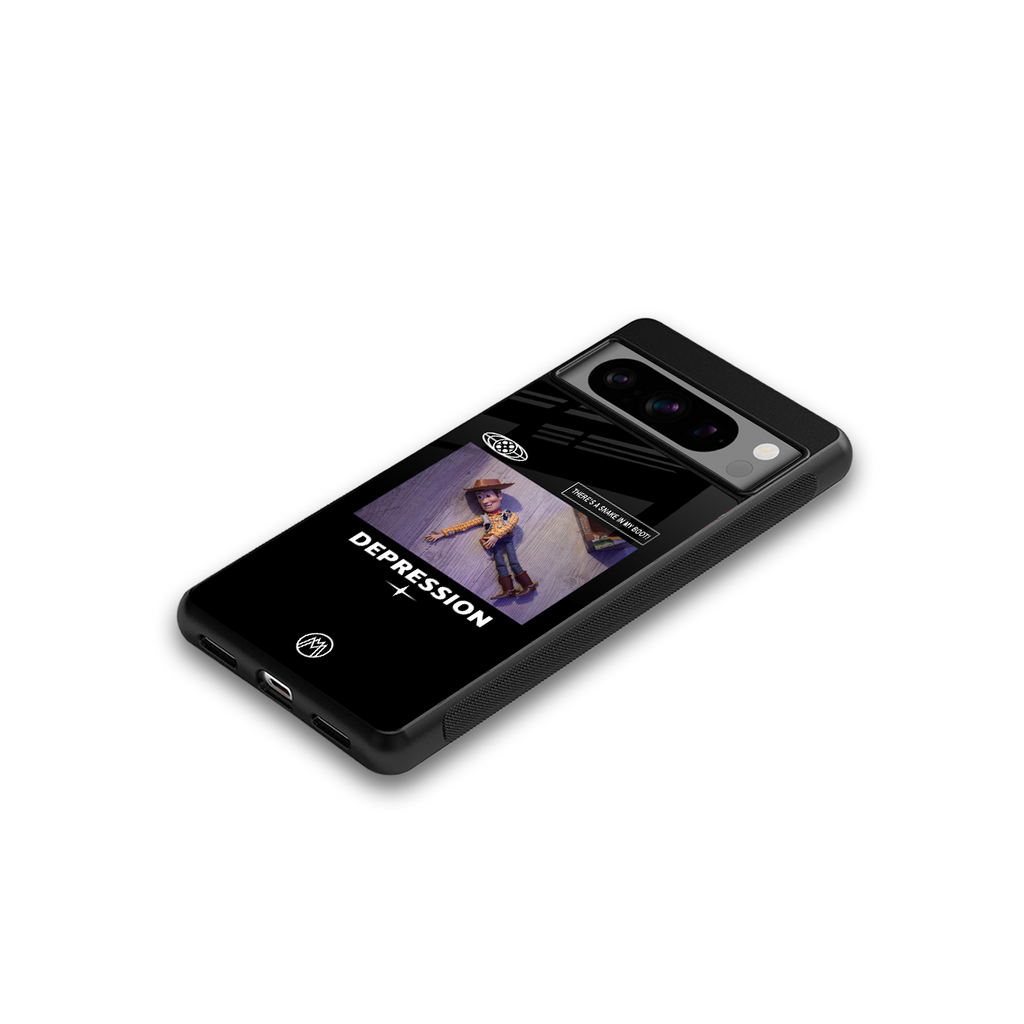 depression back phone cover | glass case for google pixel 8 pro