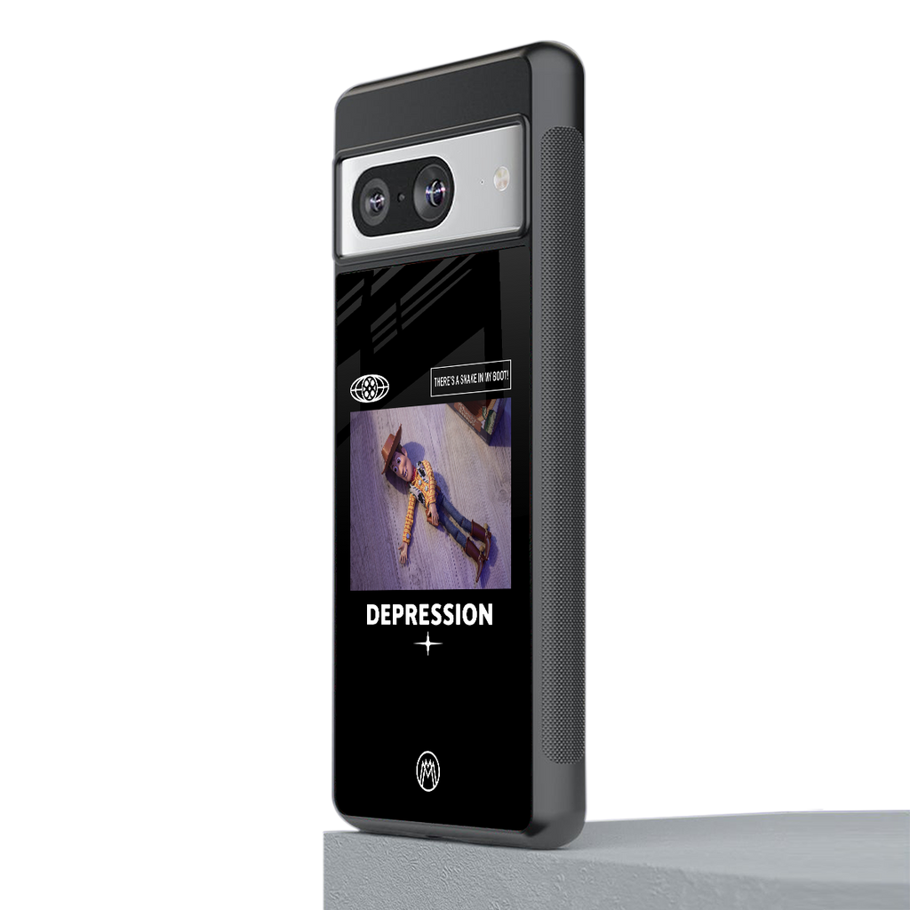depression back phone cover | glass case for Google Pixel 8