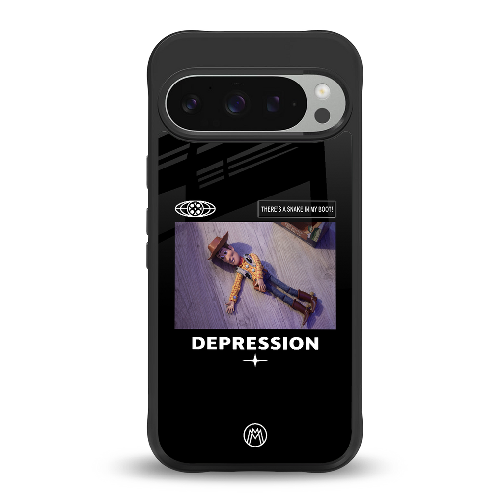 depression back phone cover | glass case for google pixel 9 pro xl