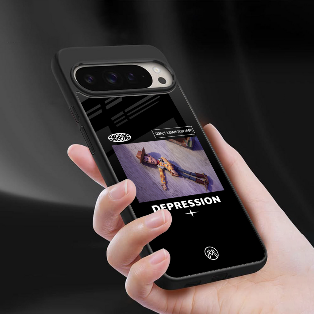 depression back phone cover | glass case for google pixel 9 pro xl