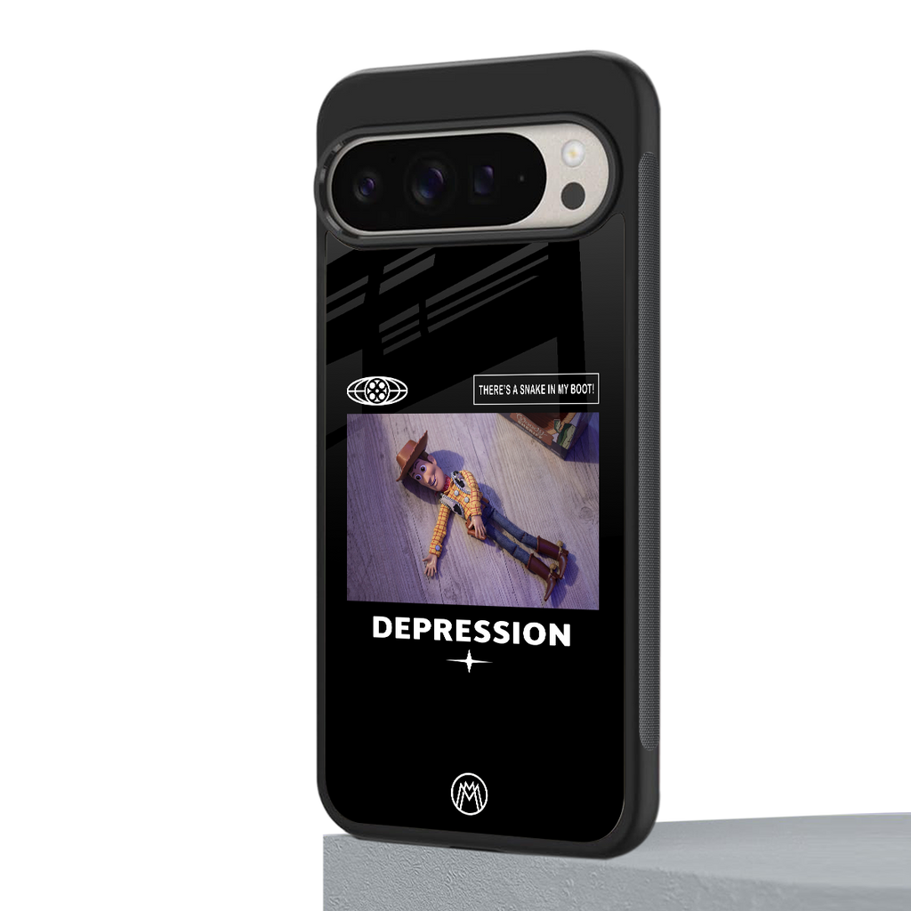 depression back phone cover | glass case for google pixel 9 pro
