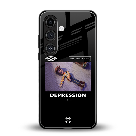 depression back phone cover | glass case for samsung galaxy s23 plus