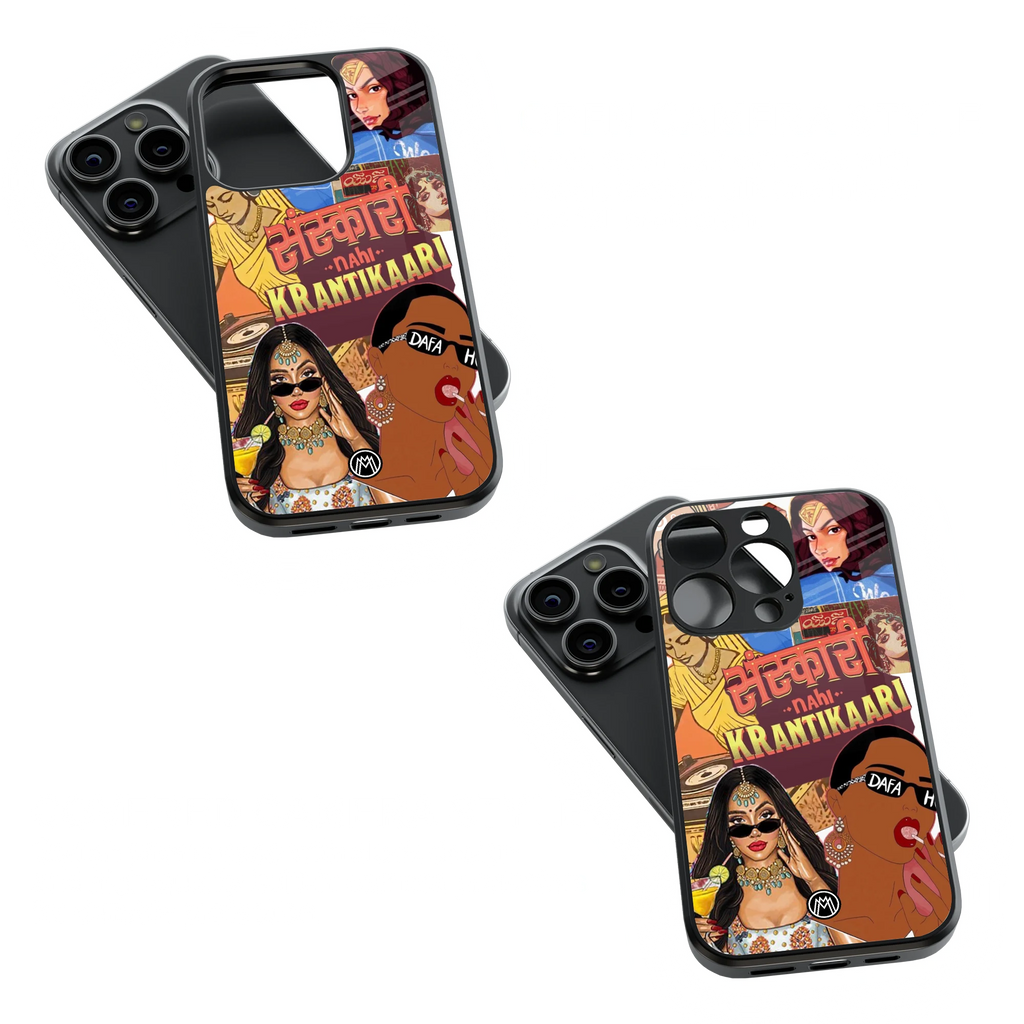 Trendy Glass Back Mobile Case for iPhone, Samsung, Redmi, OnePlus, Google Pixel, Motorola