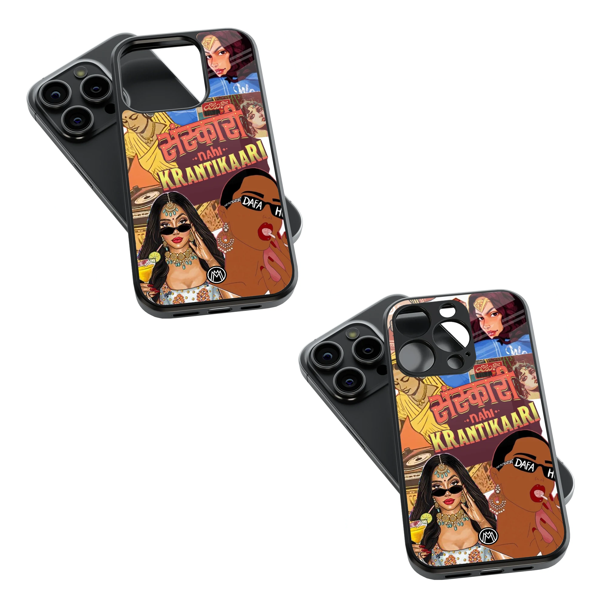 Trendy Glass Back Mobile Case for iPhone, Samsung, Redmi, OnePlus, Google Pixel, Motorola