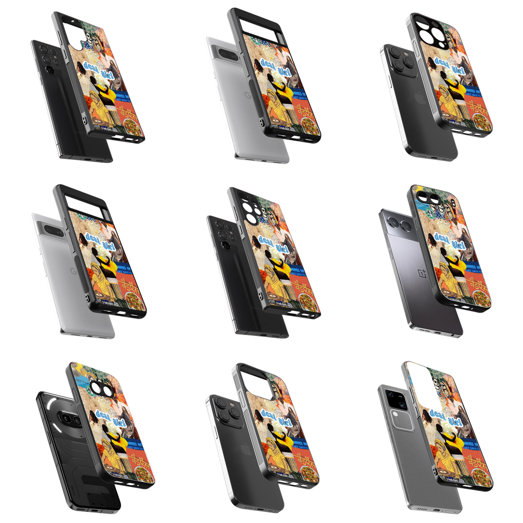 Durable Glass Back Mobile Case for iPhone, Samsung, OnePlus, Google Pixel, Redmi, Vivo, Oppo
