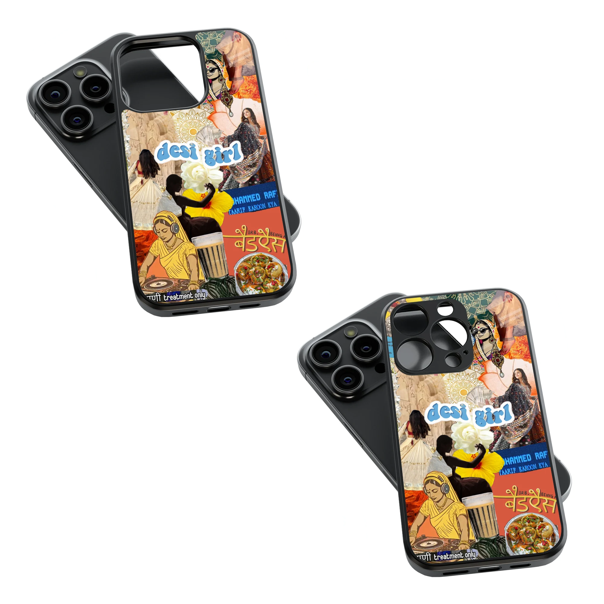 Trendy Glass Back Mobile Case for iPhone, Samsung, Redmi, OnePlus, Google Pixel, Motorola