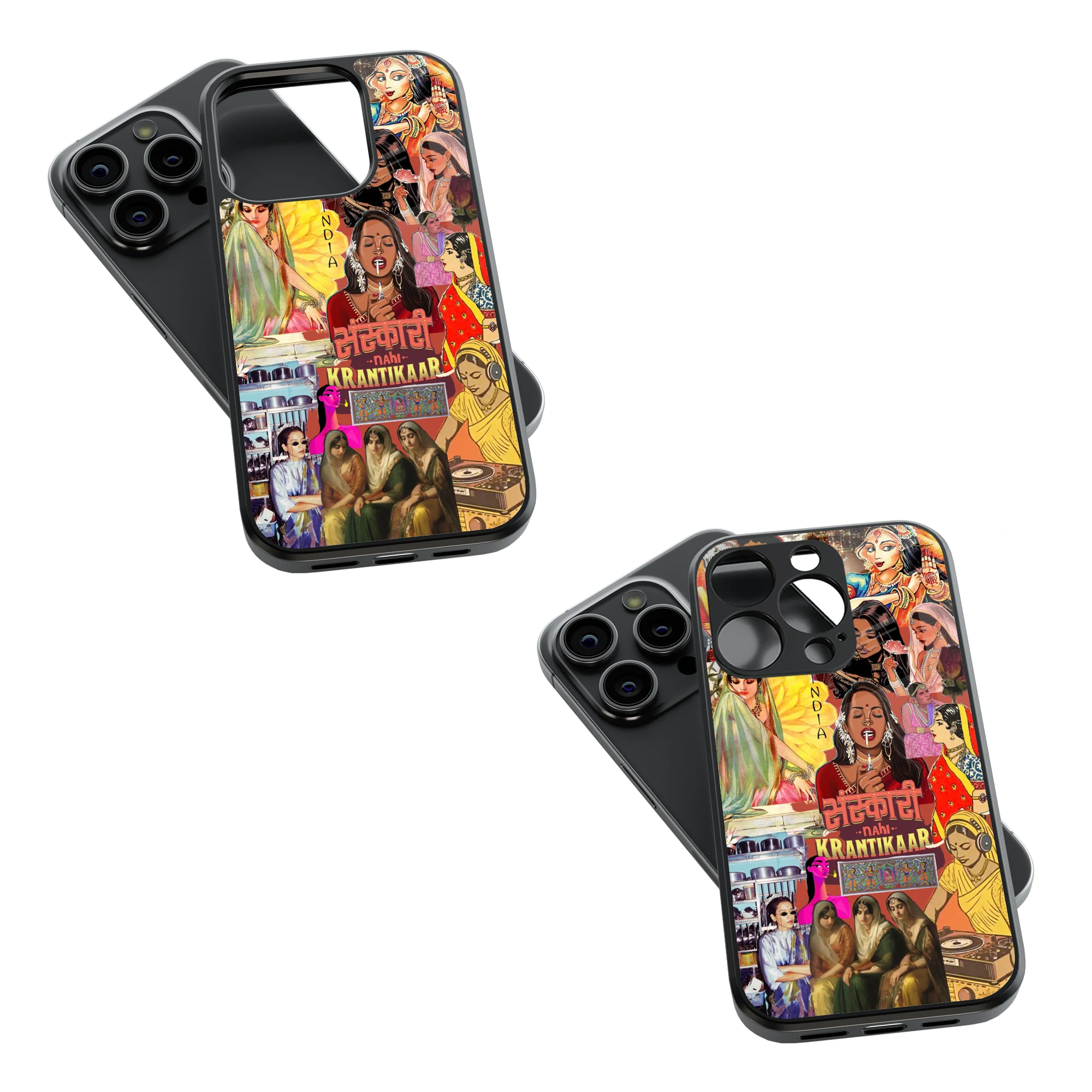 Trendy Glass Back Mobile Case for iPhone, Samsung, Redmi, OnePlus, Google Pixel, Motorola