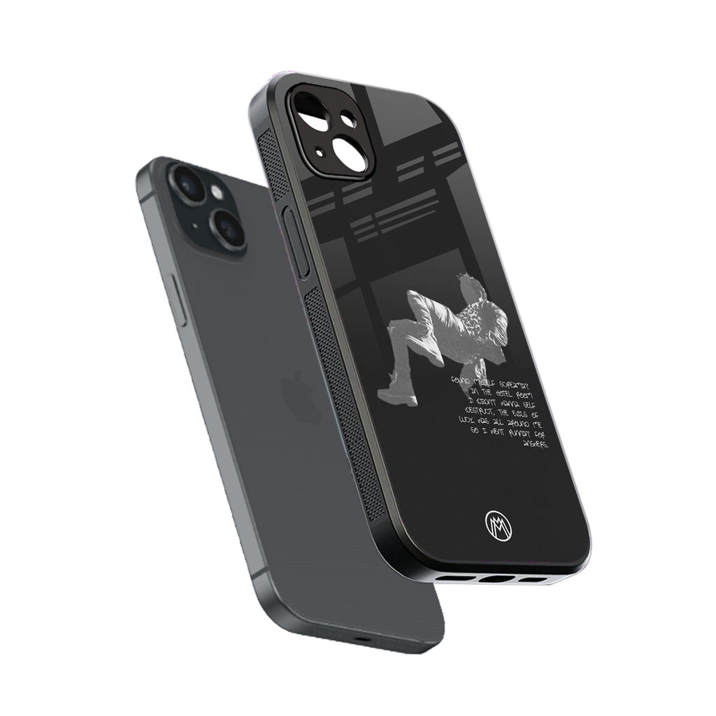 despair back phone cover | glass case for iphone 15 plus