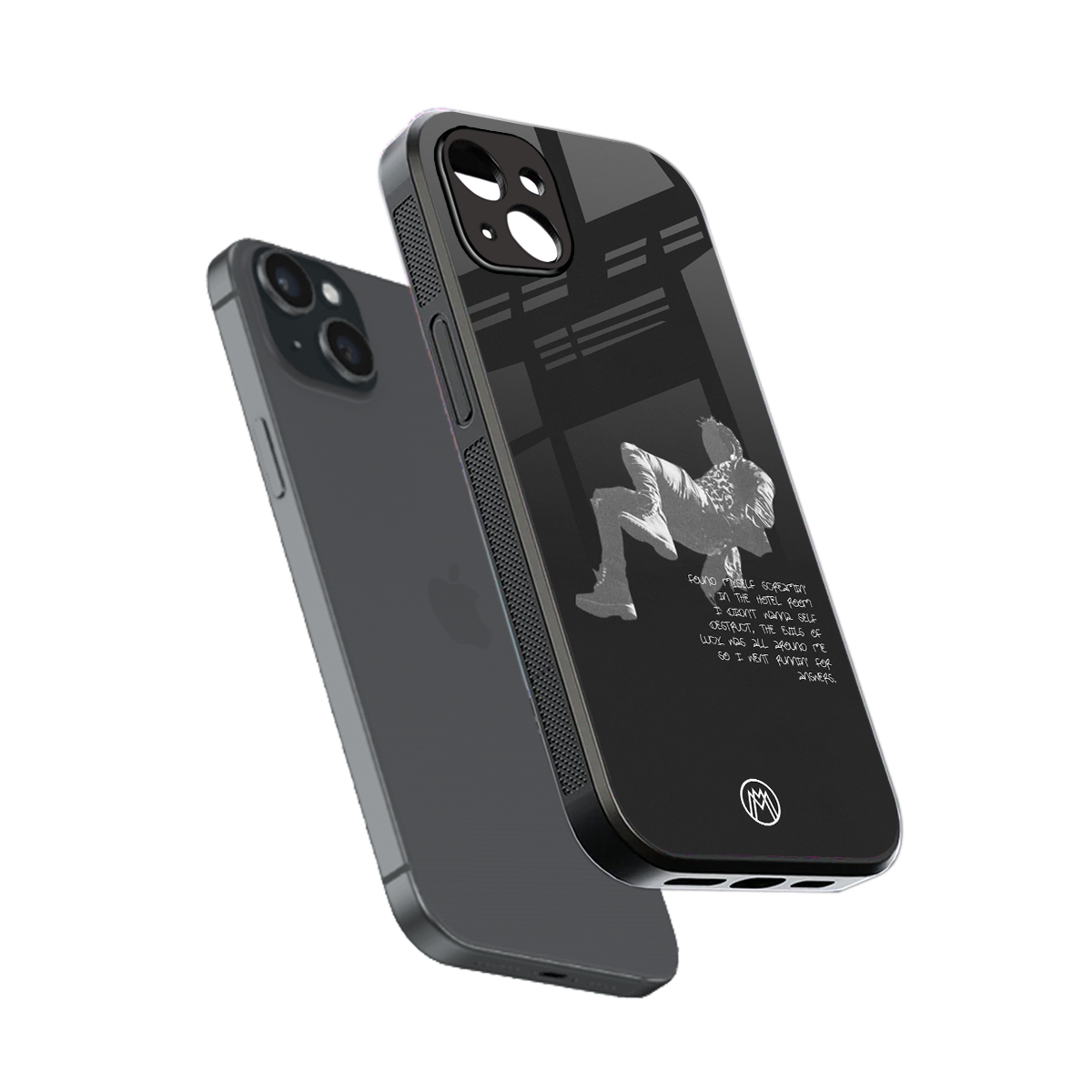 despair back phone cover | glass case for iphone 15 plus