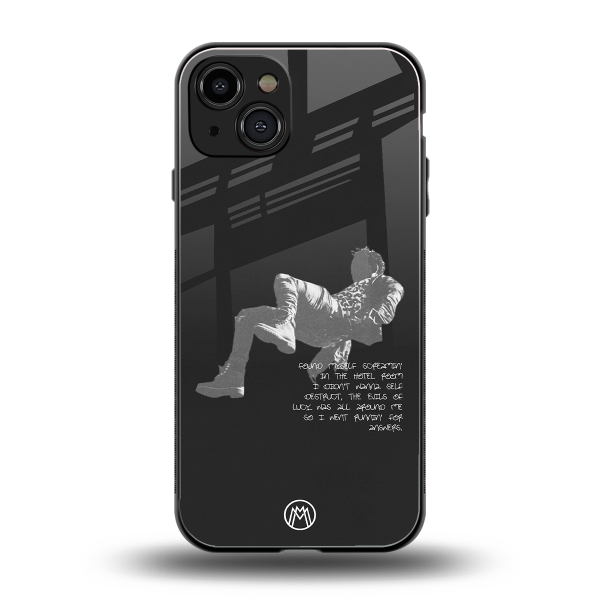 despair back phone cover | glass case for iphone 15