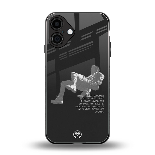 despair back phone cover | glass case for iphone 16 plus