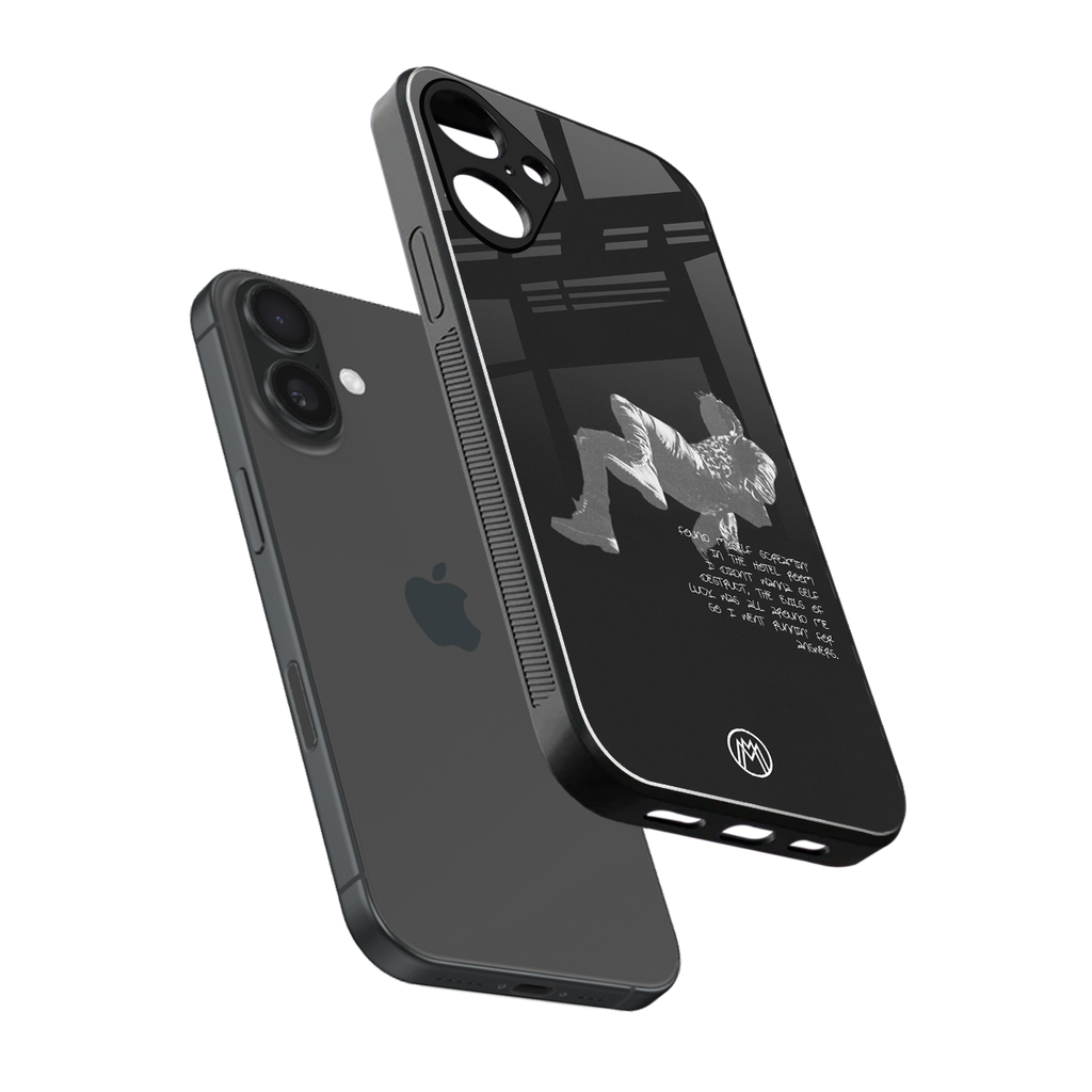 despair back phone cover | glass case for iphone 16 plus