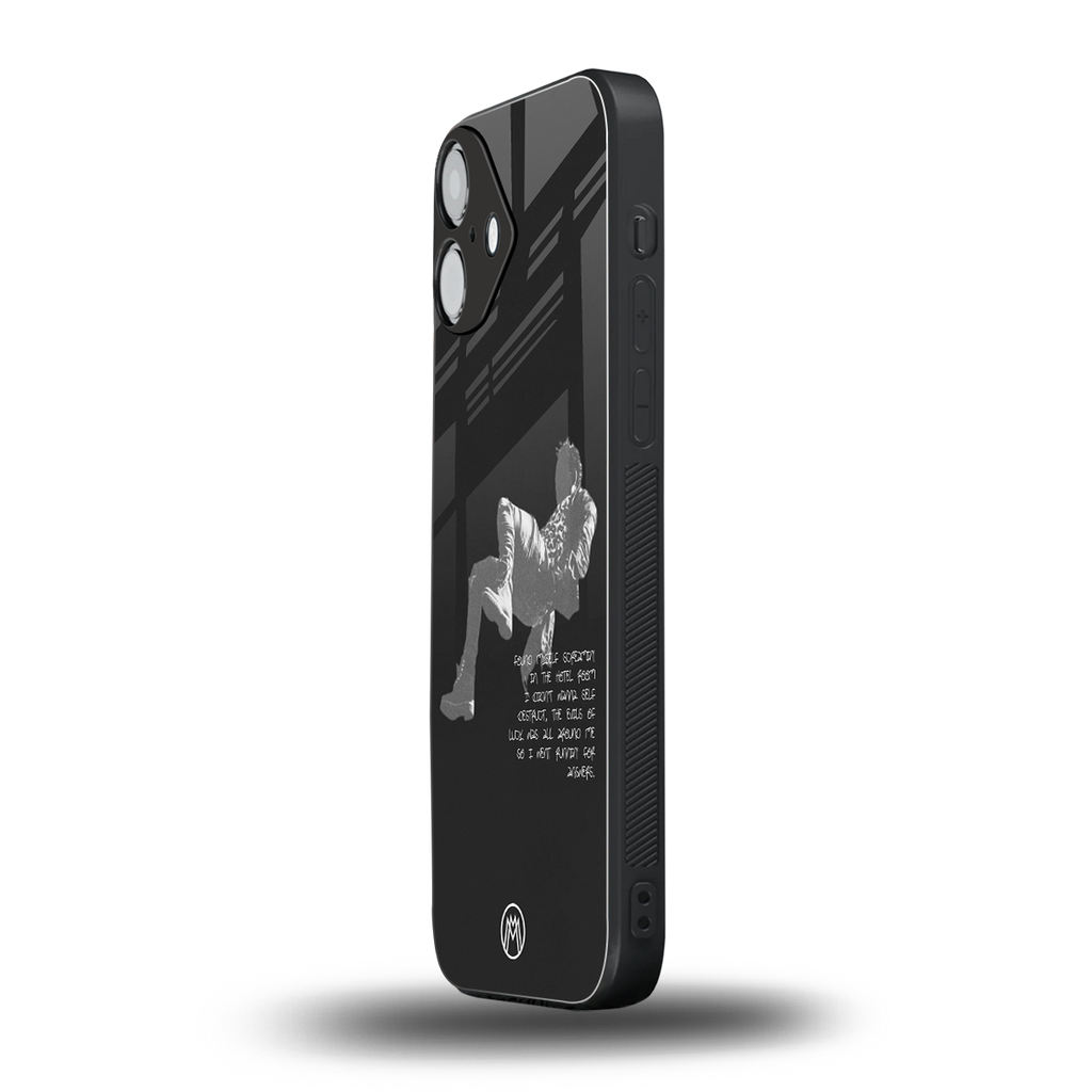 despair back phone cover | glass case for iphone 16 plus