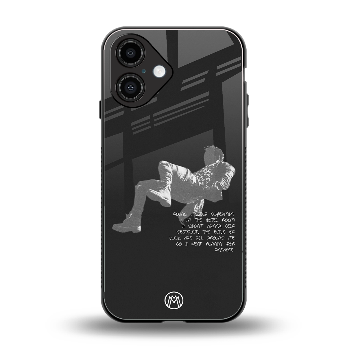 despair back phone cover | glass case for iphone 16
