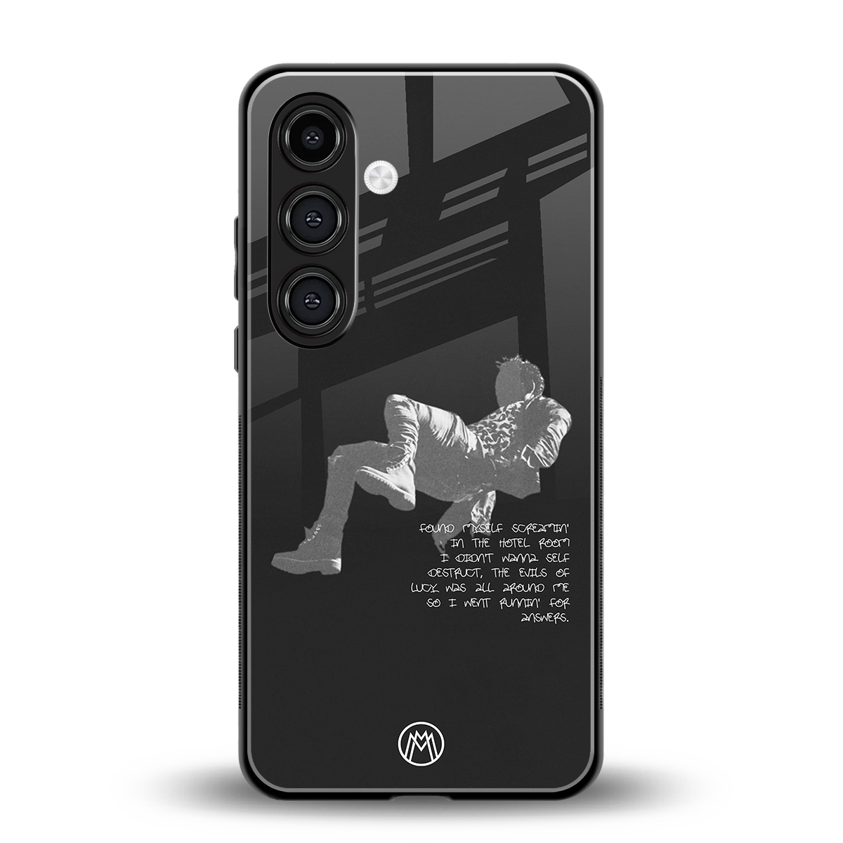 despair back phone cover | glass case for samsung galaxy s24 plus