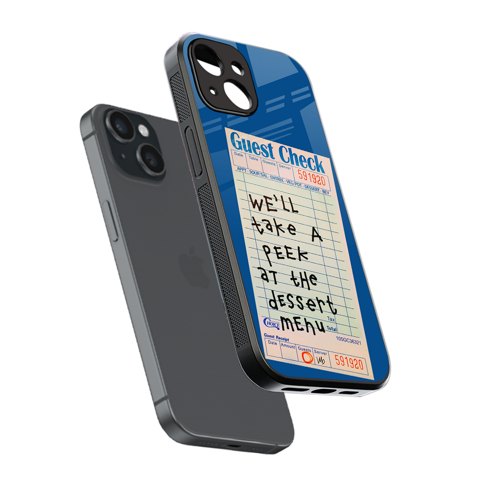 dessert menu back phone cover | glass case for iphone 13 mini