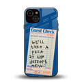 dessert menu back phone cover | glass case for iphone 13