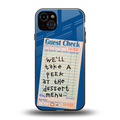 dessert menu back phone cover | glass case for iphone 15 plus